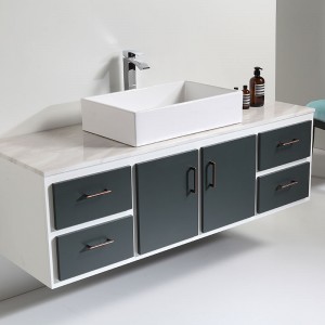 Bathroom storage cabinet with sink modern bathroom vanity with LED lighting mirror custom bathroom equipment