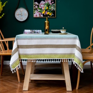 Home Decor Anti Wrinkle Cotton Linen Table Cloth Cover for Kitchen Dining Room