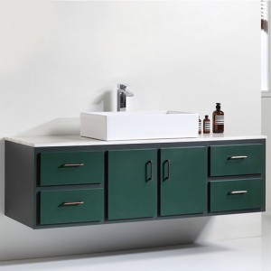 Bathroom storage cabinet with sink modern bathroom vanity with LED lighting mirror custom bathroom equipment
