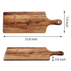 Factory Wholesale Practical Square Acacia Chopping Board With Handle Wood Cutting Boards