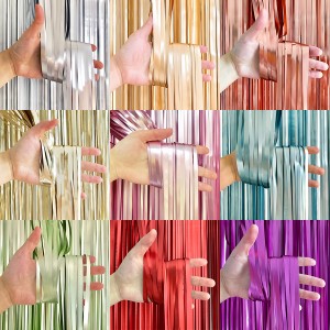 Top Quality Factory direct sales 12M Matte light metallic foil fringe curtains for event party supplies