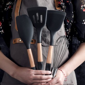 Heat Resistant Food Grade Wood Handle Silicone shovel Silicone Spatula