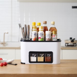 Kitchen Storage & Organizer Knife Seasoning Organizer Box Storage Rack Plastic Condiment Bottle Mix Tool Holder
