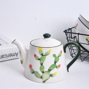 Cactus Pattern Ceramic Chinese white Dinner Set Porcelain Moroccan Dinner Set Stoneware Cactus Cups crocery set dinnerware