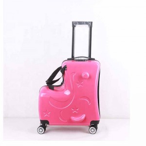 Portable Children Fashion Luggage trolley cases With Scooter Ride Kids Trolley Cases Ride Kids Hard Suitcase For Travel Trip