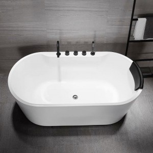 Modern simple design hotel bathroom tub best acrylic fiberglass bath soaking large oval freestanding white bathtub for adults