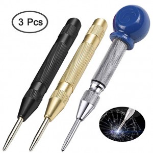 Automatic Center Hole Punch Stator Drill Set 5 inch Brass Spring Loaded Crushing Hand Too