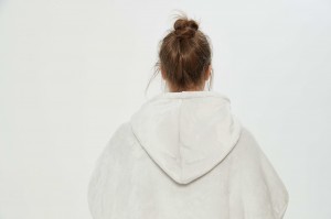 Unisex Giant Big Pocket Sherpa Solid Plush Flannel Fleece Oversized Sweatshirt Blanket Hoodie Hooded Blanket for Adult Winter