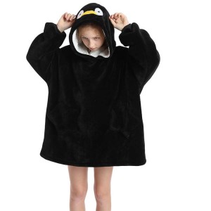 Manufacture Designer Blanket Hoodie Wearable Flannel Hoodie Blanket For Kids