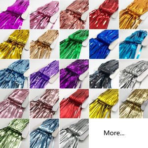 Top Quality Factory direct sales 12M Matte light metallic foil fringe curtains for event party supplies