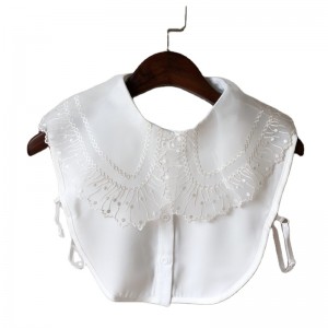 Direct sales water soluble embroidery polyester white detachable clothing accessories round neck fake faux collar collars
