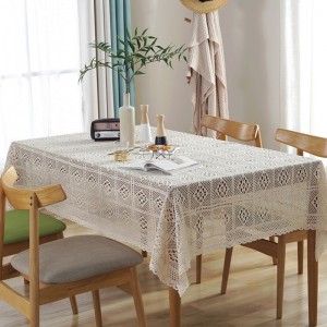 Wholesale Table Cover Lace Cotton Party White Tablecloths,Custom Round Wedding Table Cloth