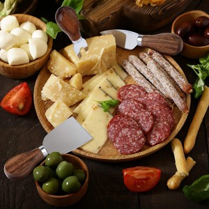 high quality acacia wood handle cheese knives stainless steel cheese knife cheese knife set
