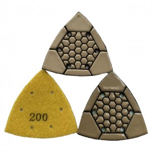 Triangle Dry Flexible Abrasive Tool Triangular Resin Diamond Polishing Grinding Pad 25 Cm For Stone Marble Terrazzo Ceramic
