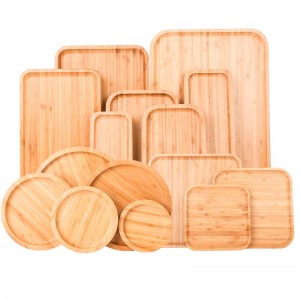 Luxury eco-friendly reusable biodegradable custom kids bamboo wood baby food dinner plates bamboo tray set dinnerware