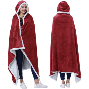 High Quality Soft Comfy Warm Wearable Oversized Sherpa Hoodie Sweatshirt Blanket for Adults Teens
