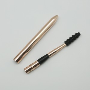 Custom logo Silicone eye brow makeup brush Rose gold retractable eyelash spoolie brush silicone makeup with lid Makeup tools
