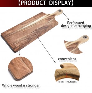 Factory Wholesale Practical Square Acacia Chopping Board With Handle Wood Cutting Boards