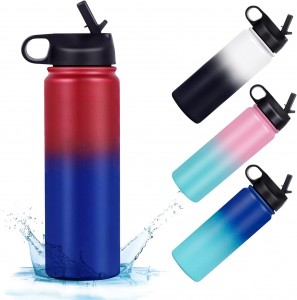 Hot Sale Stainless Steel Water Bottle With Straw Custom Logo Leakproof Portable Vacuum Cup