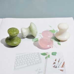 Natural Rose Quartz green Jade Mushroom gua sha tool Facial Massage skin care & tools
