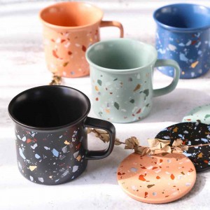 eco friendly modern luxury decal terrazzo matte restaurant wedding plates sets dinnerware set with custom logo