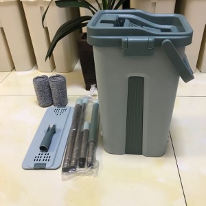 Free Hand Washing Flat Mop with Bucket Lazy 360 Rotating Magic Mop With Squeezing Floor Cleaner Mop Household Cleaning Tool