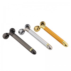 New Electric Roller 3D Face-lifting Massager V Shape Vibration 24k Golden Anti-aging Pulse Beauty Bar Body Lift Skin Care Tool