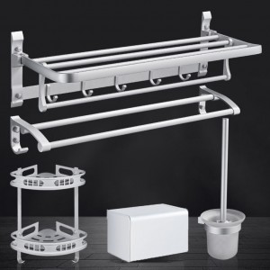 Amazon hot selling OEMODM aluminum bathroom accessories set 5