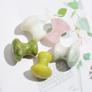 Natural Rose Quartz green Jade Mushroom gua sha tool Facial Massage skin care & tools