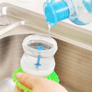 Low Price Household Kitchen Tools Plastic Liquid Soap Dispenser Pot Dish Cleaning Brush