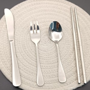 Amazon Best Selling 3pcs knife fork and spoon kids spoon and fork set Stainless Steel Flatware Set Cut