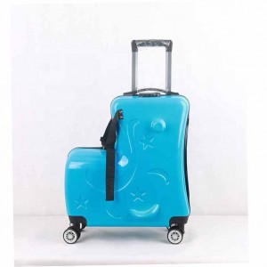 Portable Children Fashion Luggage trolley cases With Scooter Ride Kids Trolley Cases Ride Kids Hard Suitcase For Travel Trip