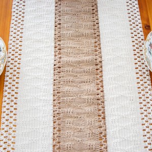 Amazon Hottest Table Runner 12x72inch Hollow Macrame Burlap Linen Cotton Pattern Printed knitted Dining Table Runner for Home D