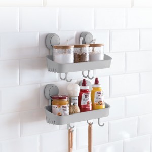 Hot-selling Drill-free Reusable Wall Mounted Spice Bottle Rack Holder Corner Basket Shelf For Kitchen Home Storage