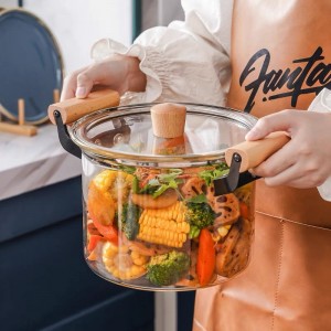 3.5L 4.5L 5L microwave stove fire directly resistant non-stick kitchen glass cooking pot sets