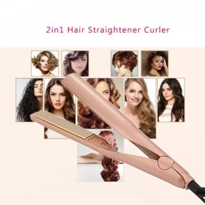Welcomed twisted flat irons gold 360 degree rotate ceramic quick straightener curler hair care tools