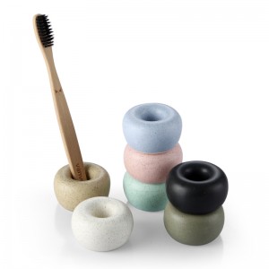 Hot Sale factory made wholesale Mildewproof ceramic tooth brush holder stand mini bathroom accessories