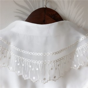 Direct sales water soluble embroidery polyester white detachable clothing accessories round neck fake faux collar collars