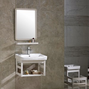 New modern aluminum bathroom mirrored vanity cabinet with lavatory basin bathroom equipment mirror set toilet lavabo cabinet set