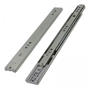 Furniture Hardware 53mm 3-fold Full Extension Soft Close Telescopic Drawer Slides