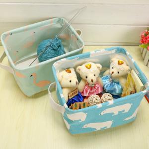 Domestic cotton linen portable desk daily necessities foldable storage box