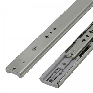 Furniture Hardware 53mm 3-fold Full Extension Soft Close Telescopic Drawer Slides