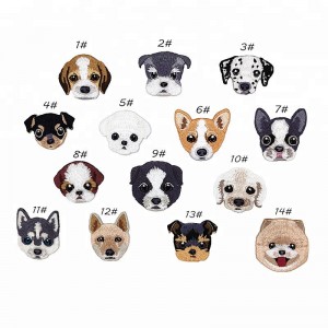 China manufacturer custom dog iron on embroidery patches for clothing accessories