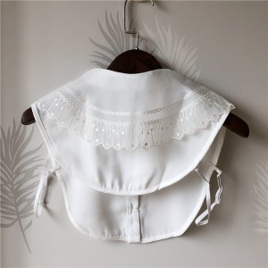 Direct sales water soluble embroidery polyester white detachable clothing accessories round neck fake faux collar collars