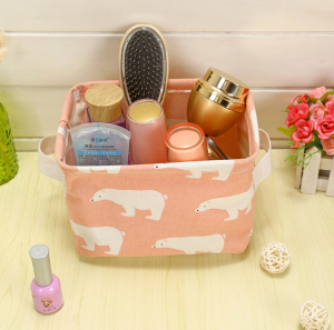 Domestic cotton linen portable desk daily necessities foldable storage box