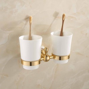6 PCS Bath Hardware Set Modern Luxury Gold Plated Hotel Bathroom