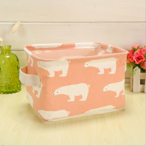 Domestic cotton linen portable desk daily necessities foldable storage box