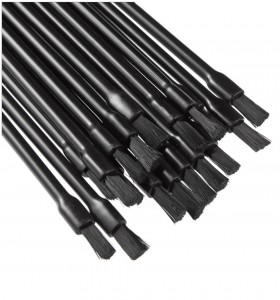 Private label 50pcspack black nylon hair Disposable Lip Brush Flat top Lip Wands Applicator Makeup Tools