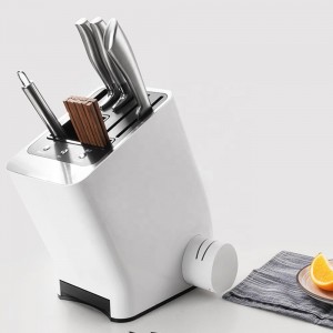 Amazon Hot Multi-function UV Disinfection Knife Holder Kitchen Appliances Hot Air Dryer Clear Knife Block Set