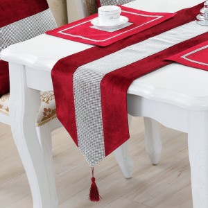 Wholesale Luxury Silver Rhinestone Wedding Table Runner with Tassel